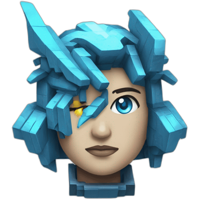 Minecraft Articuno Cyberpunk Head emoji