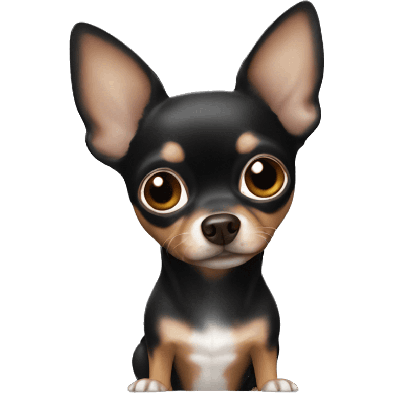 Alien black and brown chihuahua  emoji