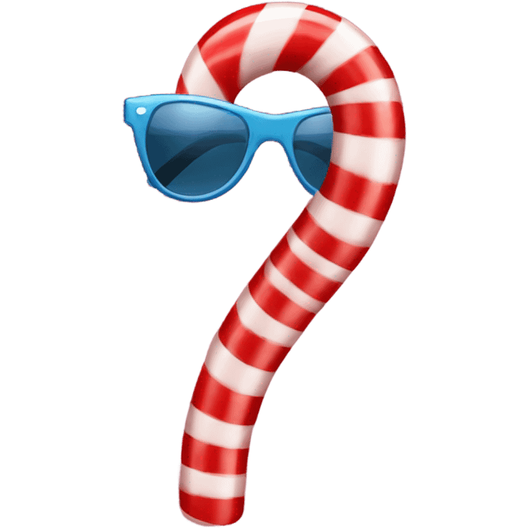 Candy cane with sunglasses emoji