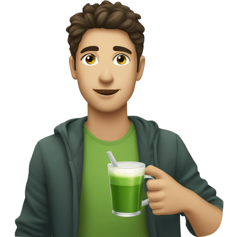 italian young man drinking matcha emoji