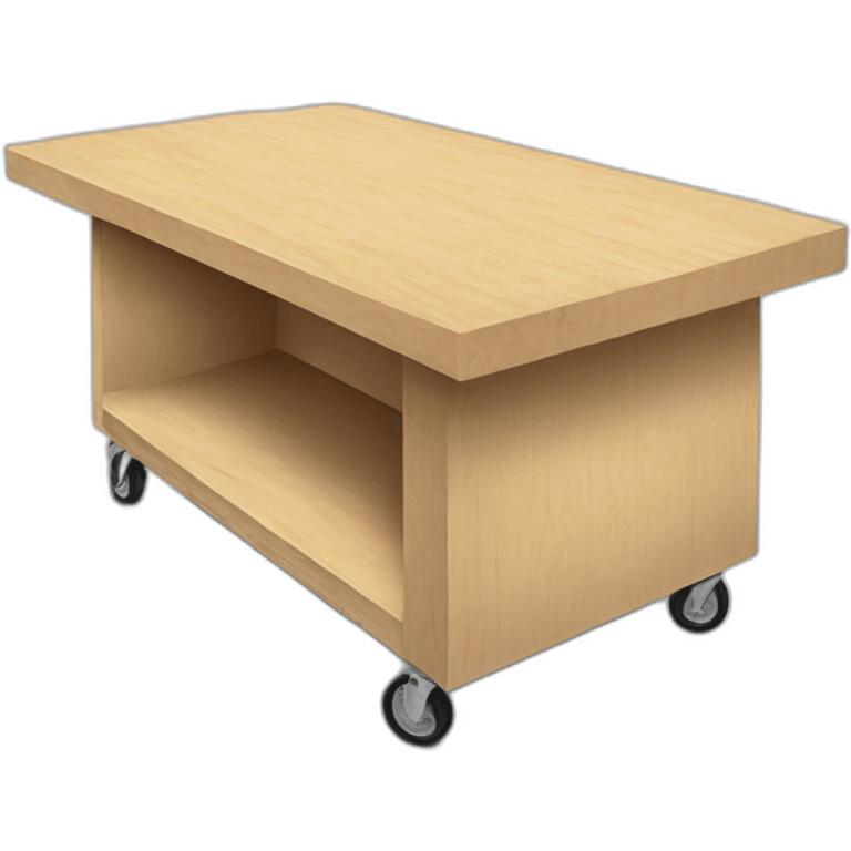 plywood portable counter on wheels emoji