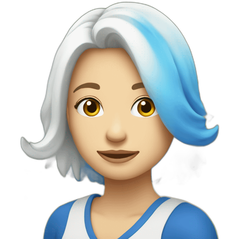 Círculo azul con palomita blanca en medio emoji