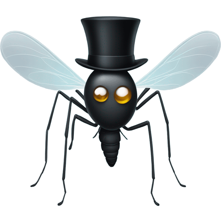 Mosquito with a top hat  emoji