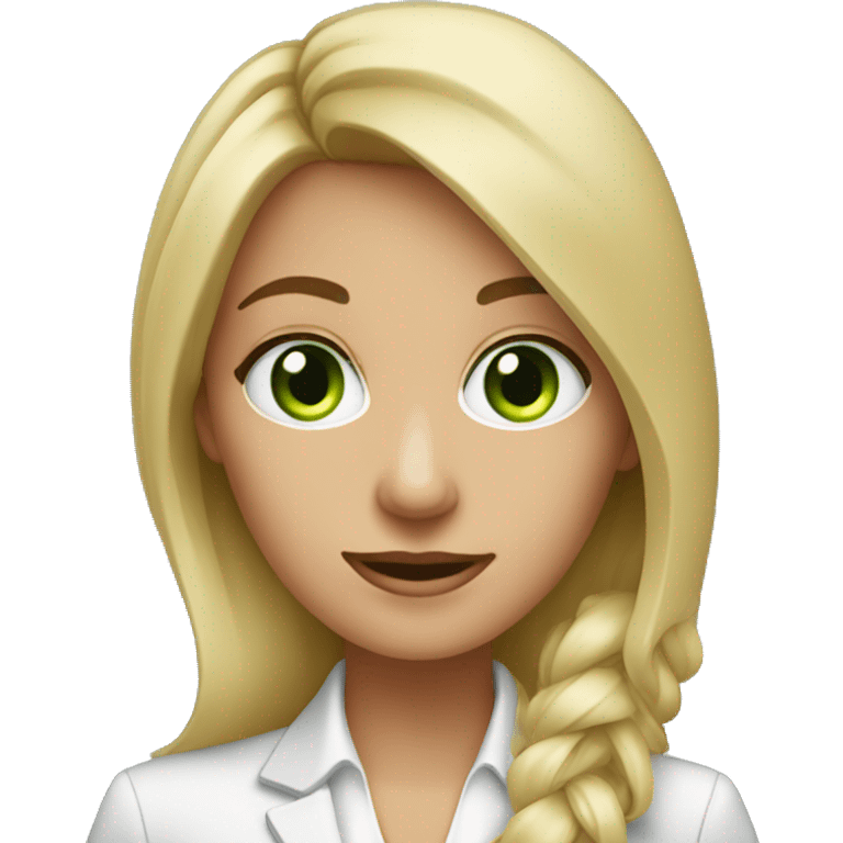 Female realtor with green eyes emoji