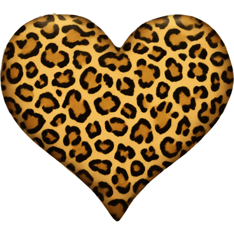 Leopard print heart  emoji