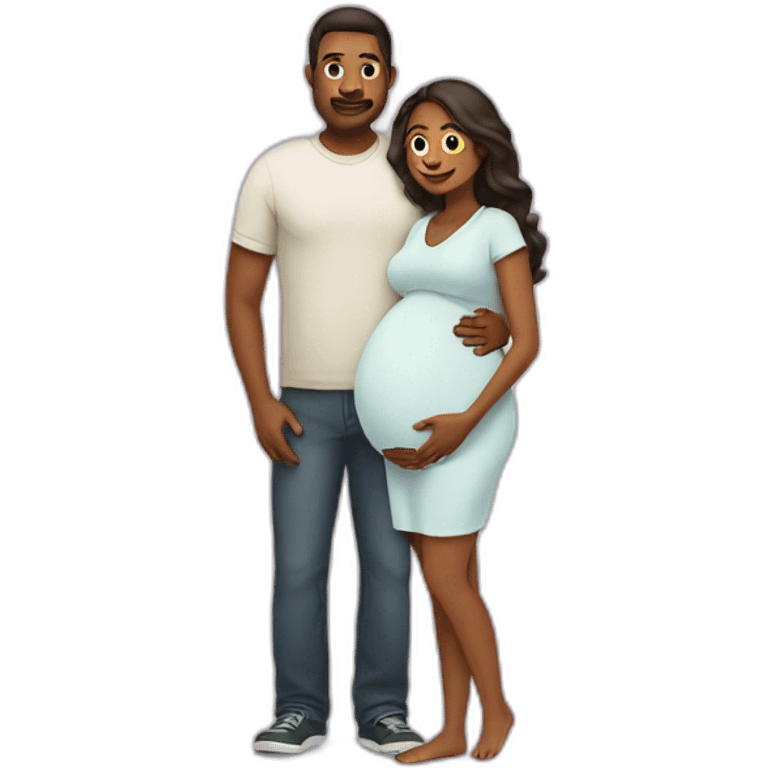 husband and pregnant wife emoji