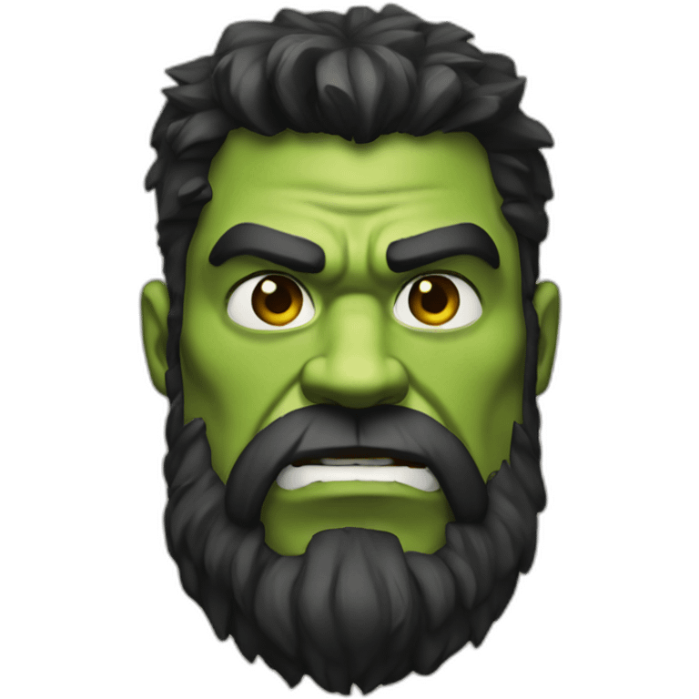 hulk black full beard portrait to mid chest emoji