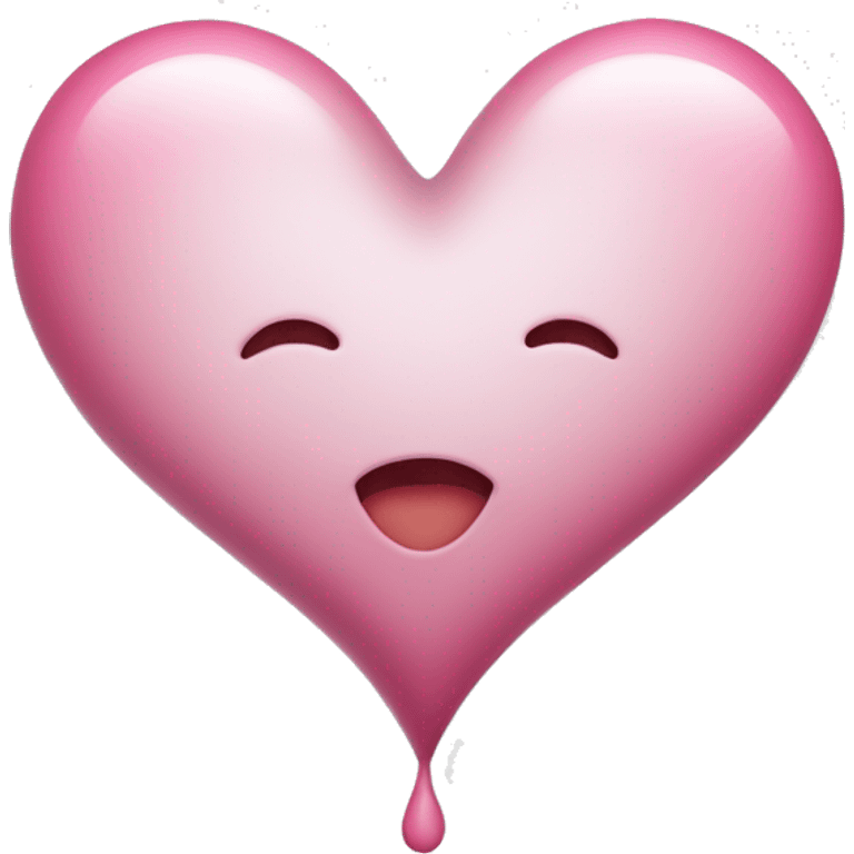 blushing heart on white backdrop emoji