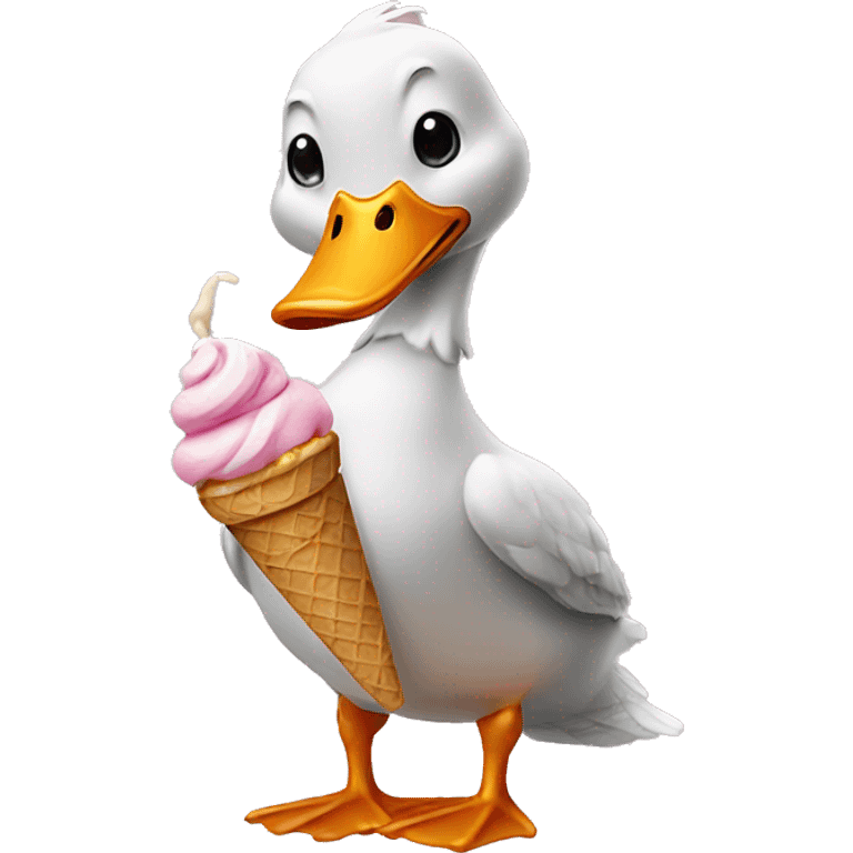 Duck with ice cream  emoji