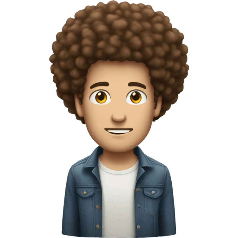 a white guy with a HUGE afro emoji