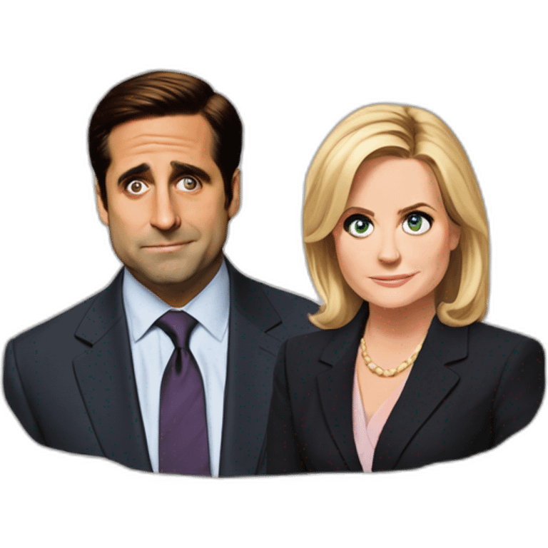 Michael Scott and Leslie Knope portrait emoji