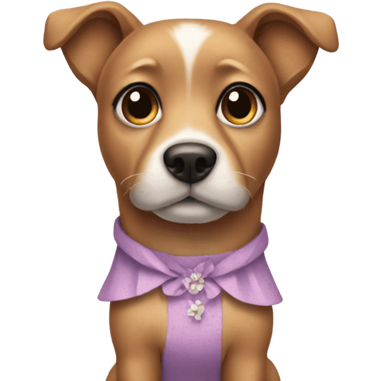 Dog wearing a dress emoji