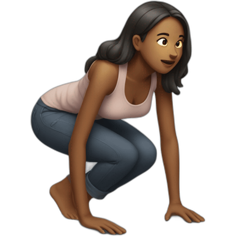 woman on all fours emoji