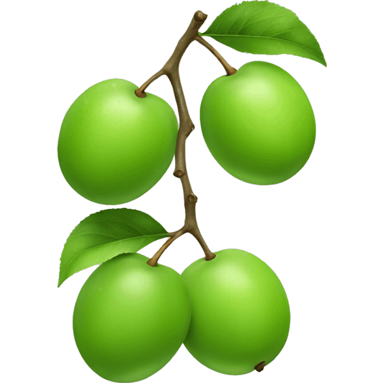 three green plums emoji