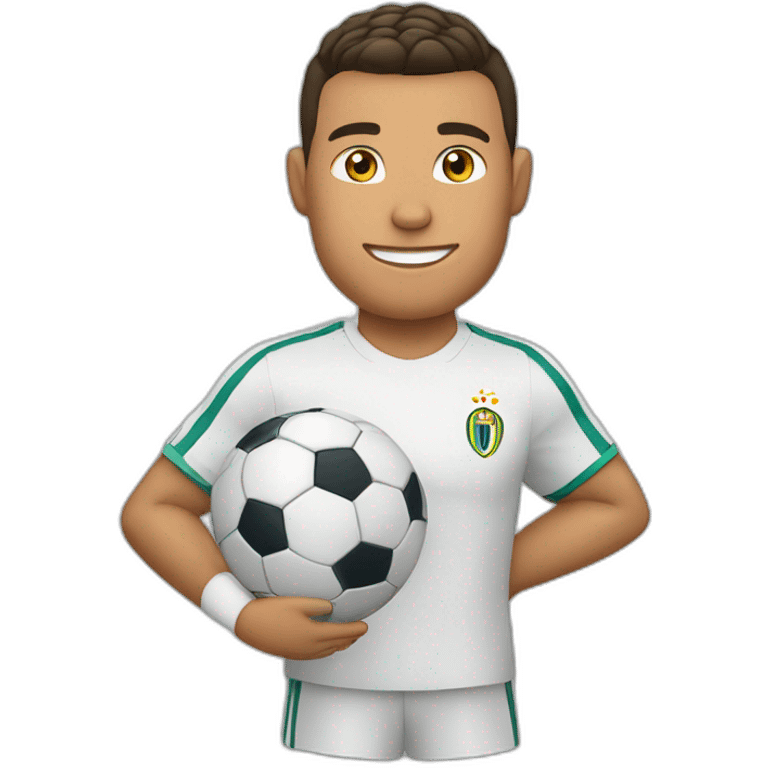 Ronaldo avec un ballon dans les mains emoji