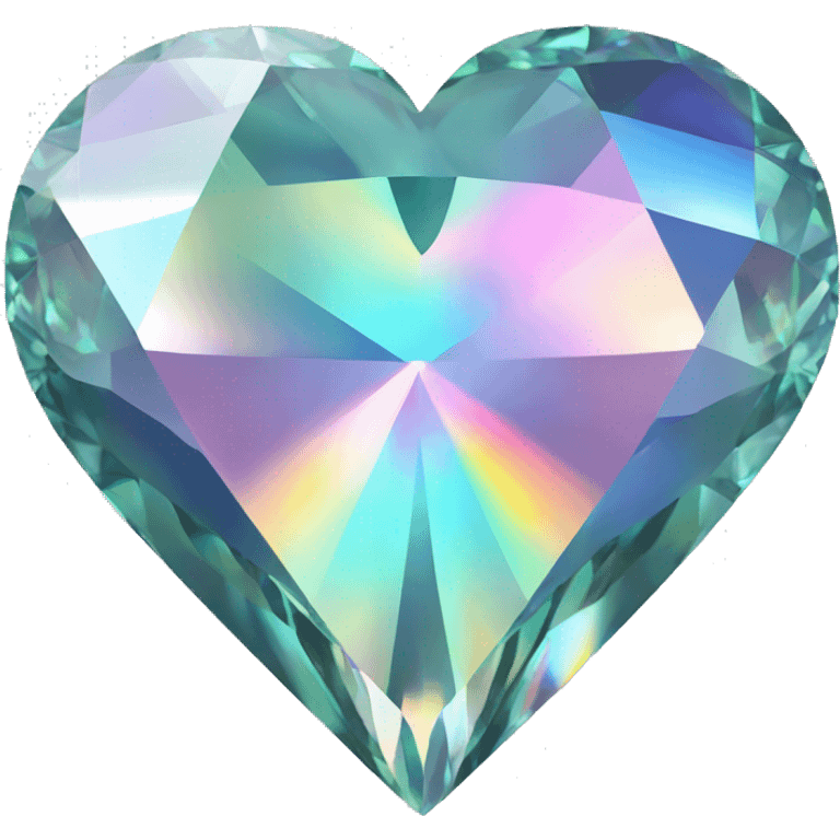 Heart shaped 56-carat iridescent diamond emoji