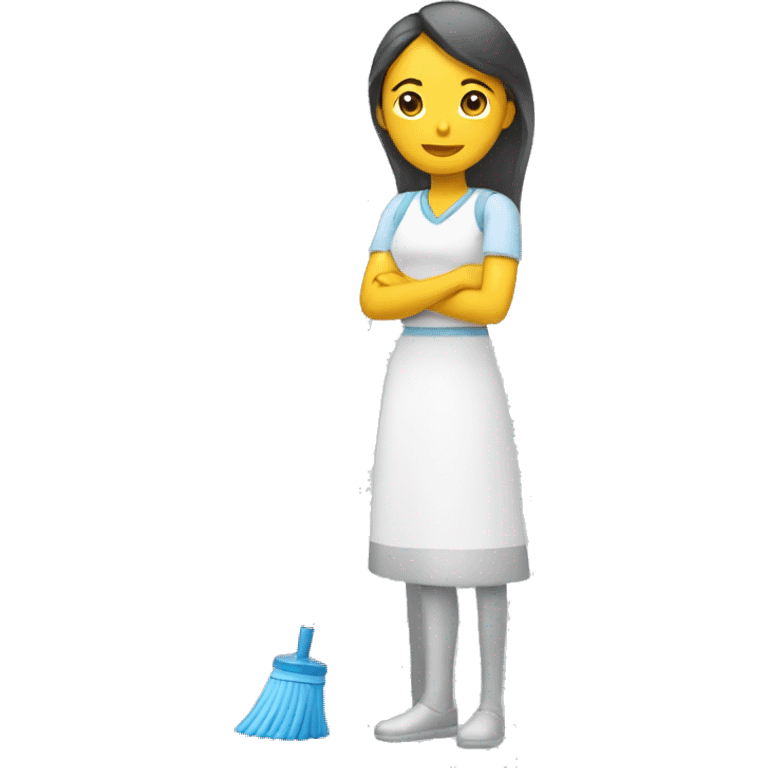 mujer blanca limpiando emoji