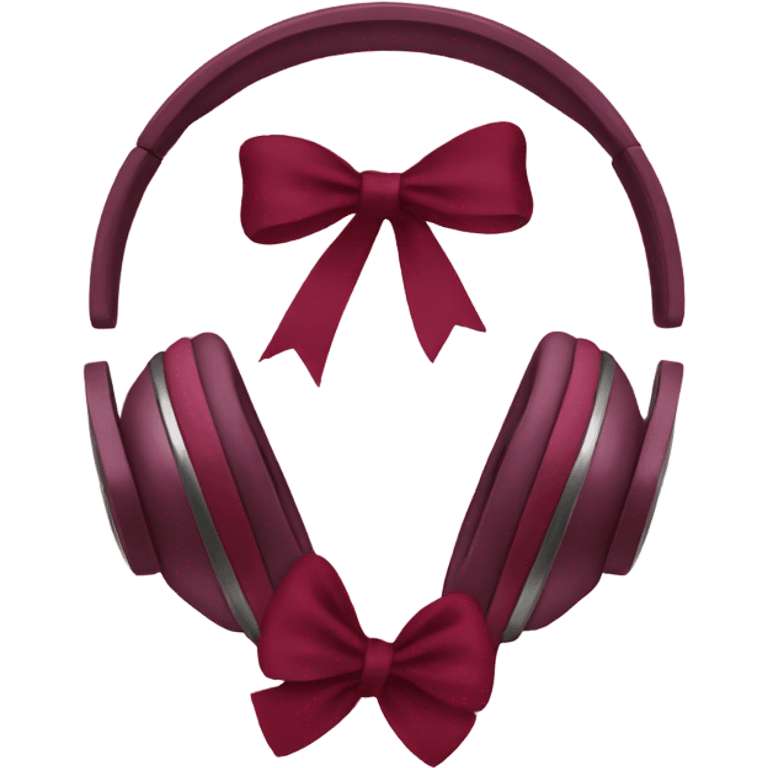 Headphones with burgundy bows  emoji