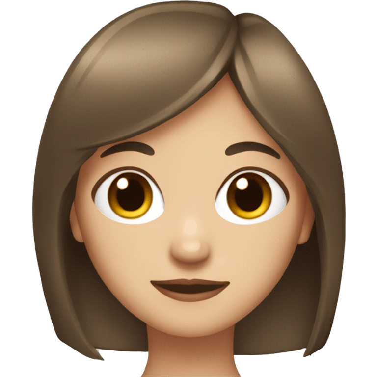 girl with straight,thin and long brown hair with thin bangs emoji