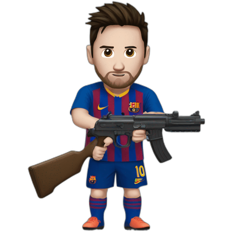 Messi with gun emoji