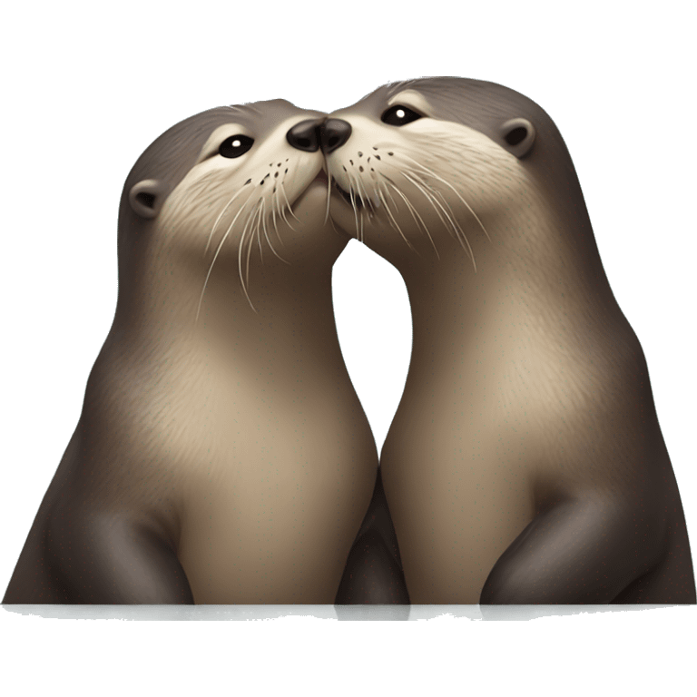 Otters kissing emoji