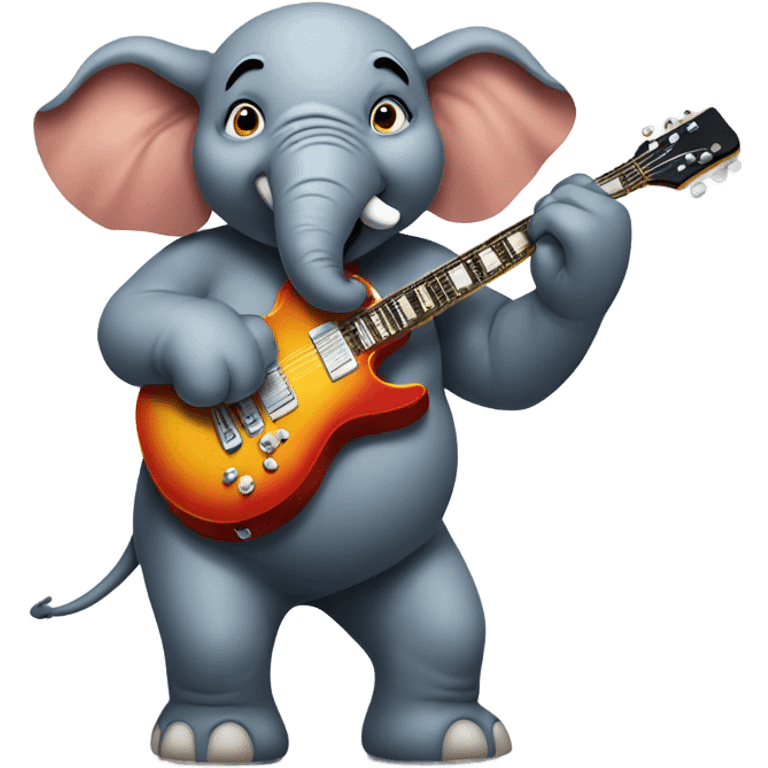 Mean Elephant playing electric guitar emoji