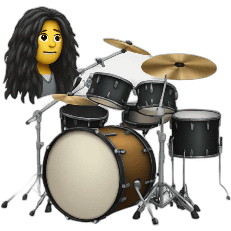 a long haired drummer emoji