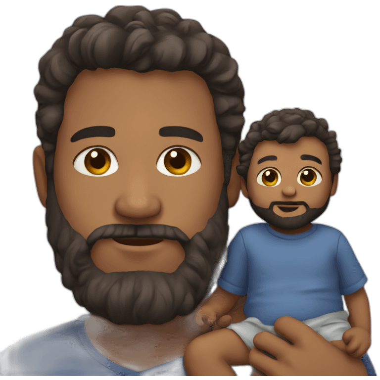 bearded man with baby emoji