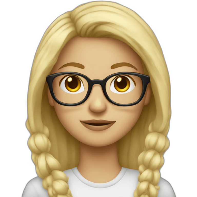 Blonde girl with glasses emoji