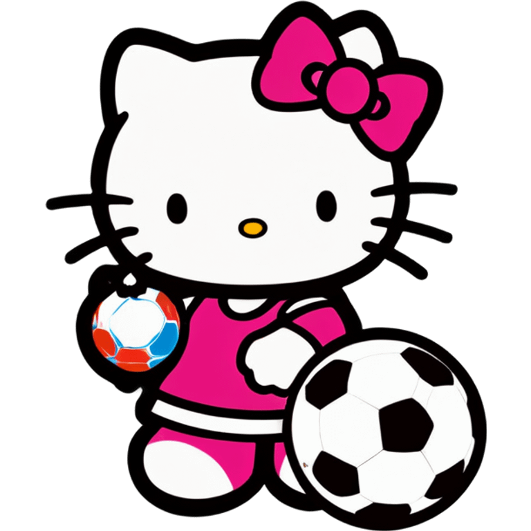 Hellokitty with a fotboll emoji