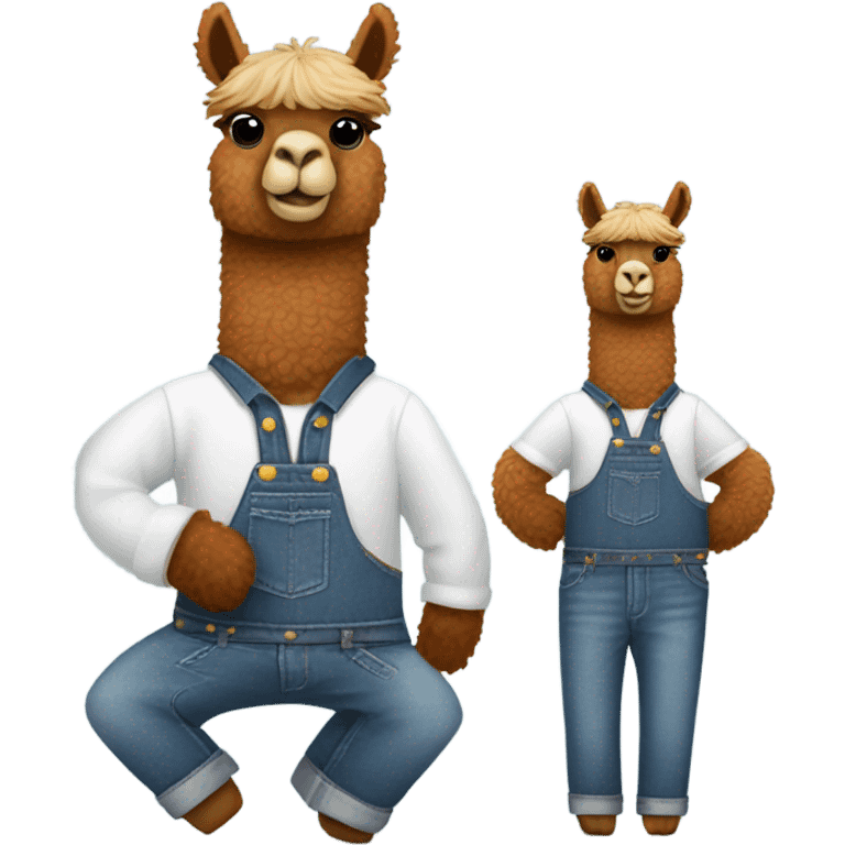 Alpaca wearing jeans making jambalaya  emoji