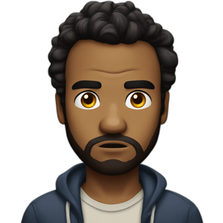 Donald Glover frowning emoji