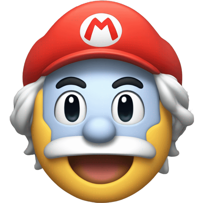 A man sticking his head out smiling from a Mario tube  emoji