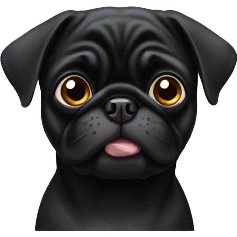 Black pug emoji