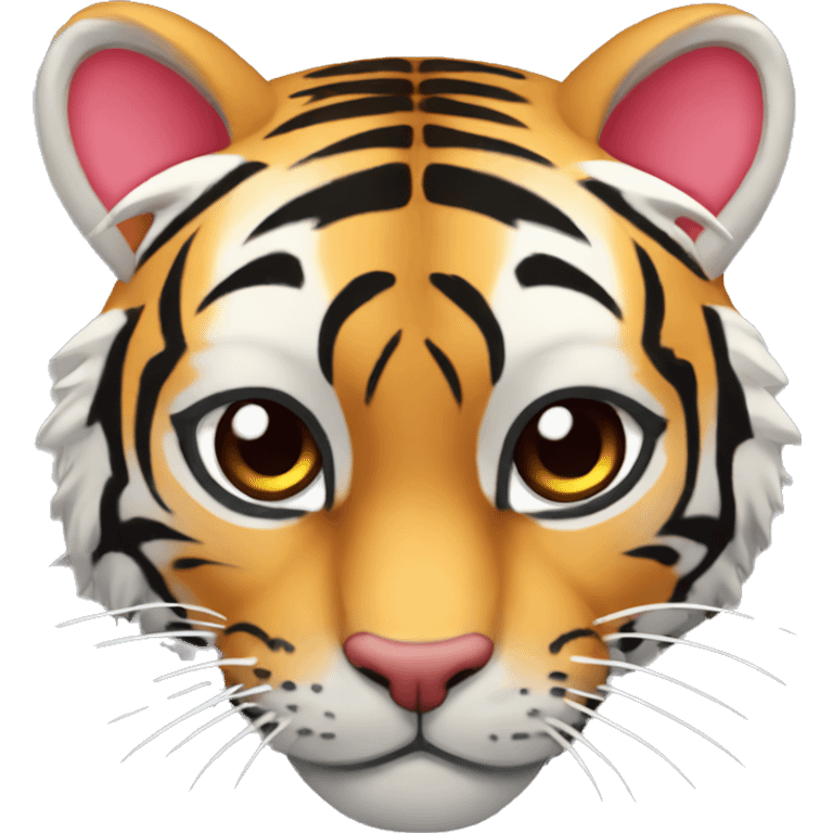 Tigre con corazones en los ojos emoji