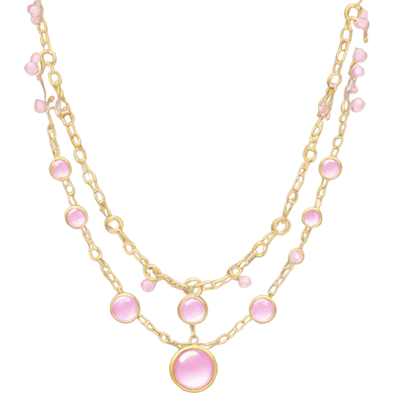 Gold and light pink necklace emoji