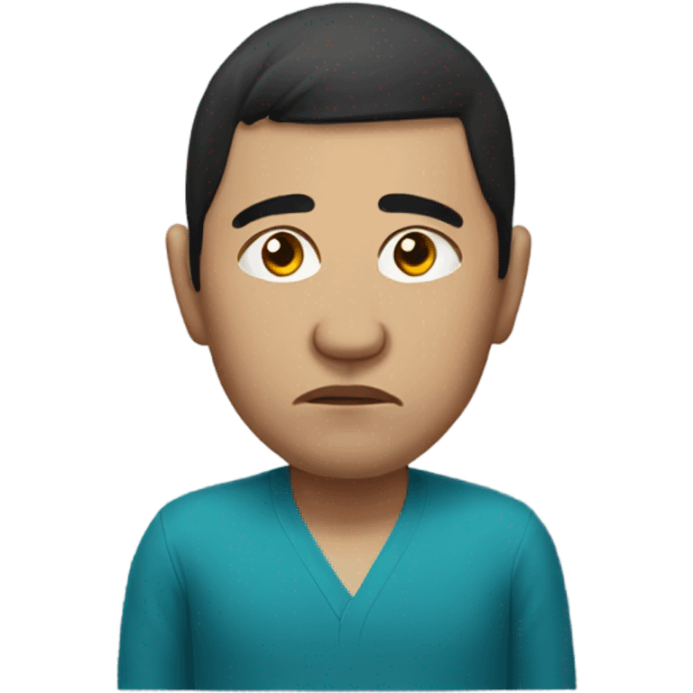 sad  Kazakh men photorealistic serious emoji