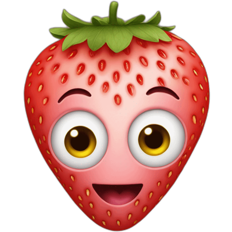 strawberry with eyes emoji