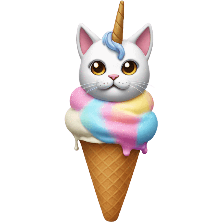 Unicorn cat ice cream emoji