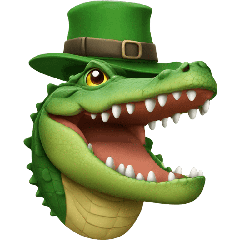 Crocodile wearing samta hat emoji