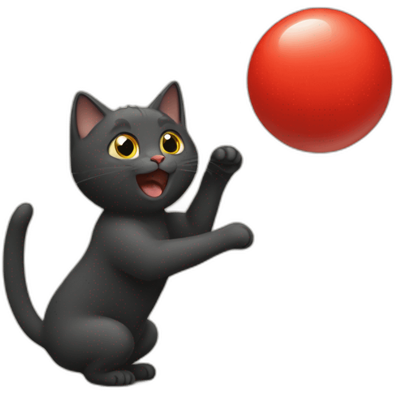 cat catching red dot emoji