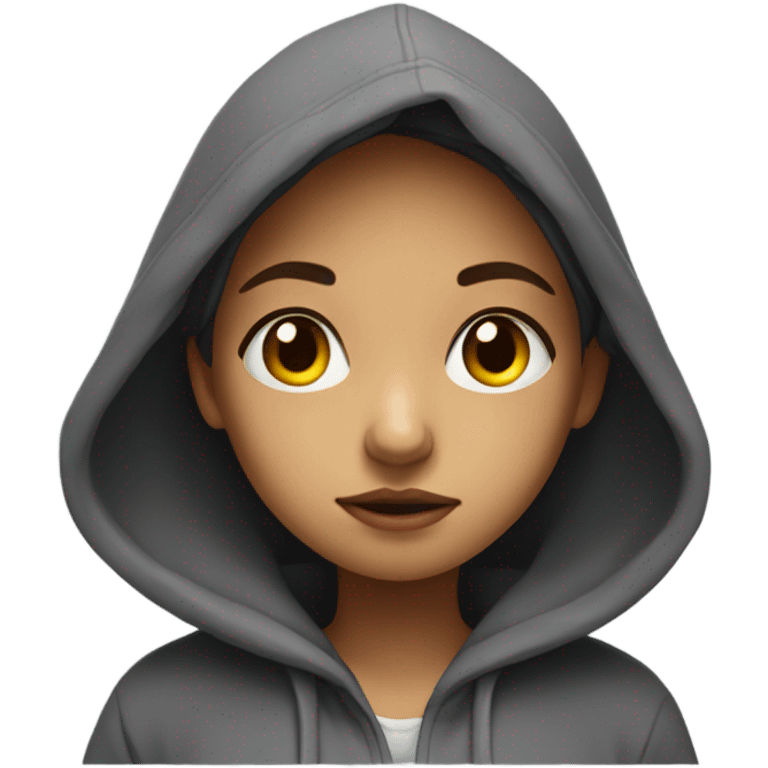 Girl in hoodie alone  emoji