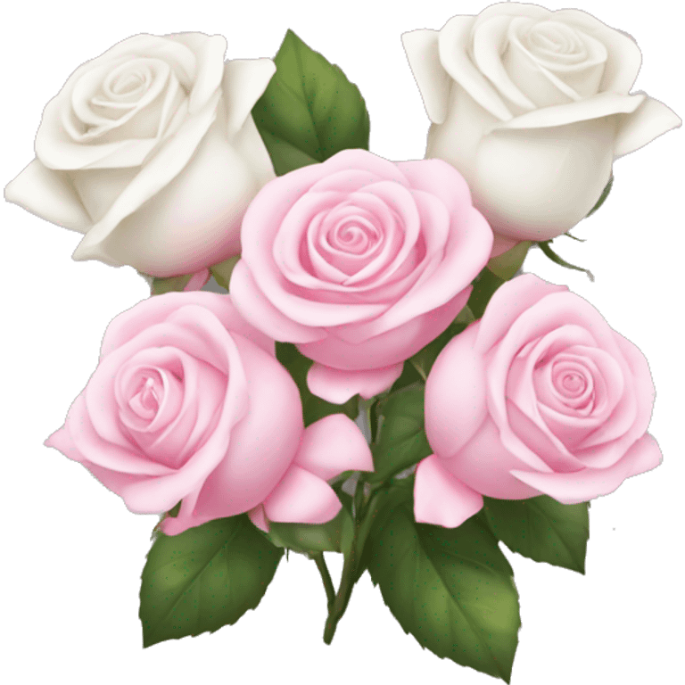 white and pink roses with bow emoji