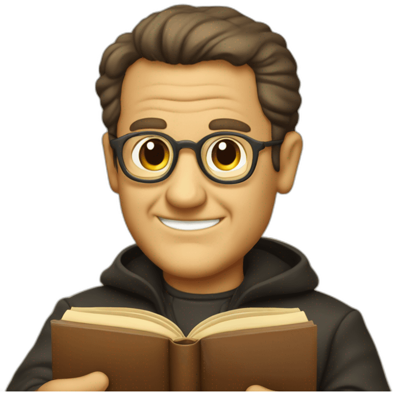 Don bosco with a book in his hand a book teaching kids emoji