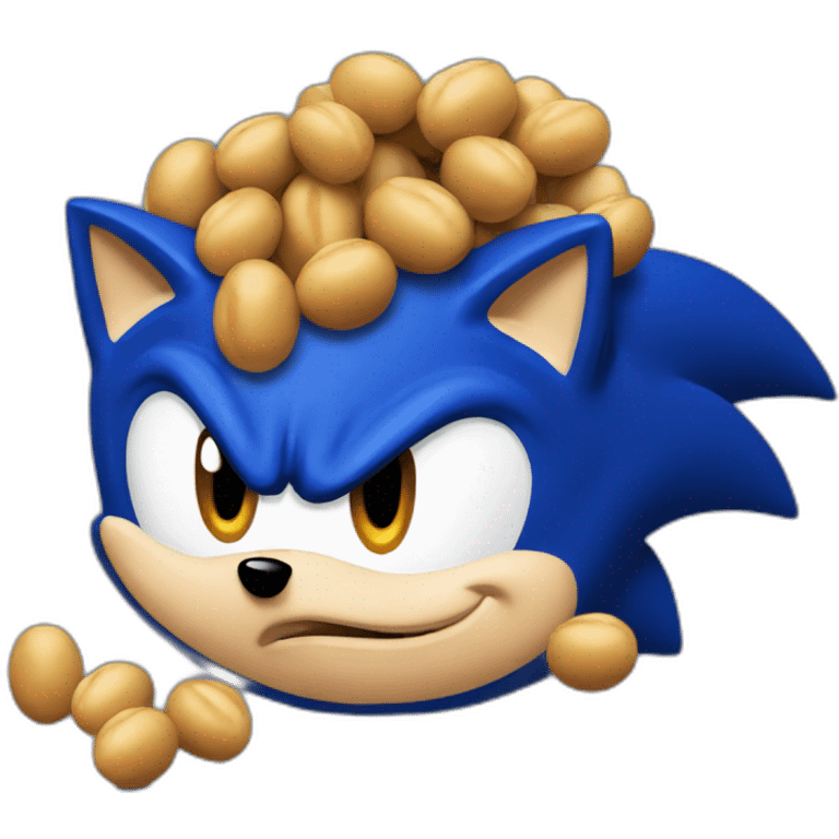 sonic the hedgehog eating beans emoji