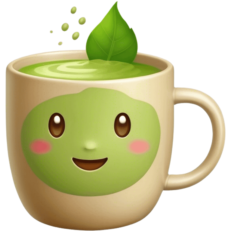 realistic looking matcha in beige mug emoji