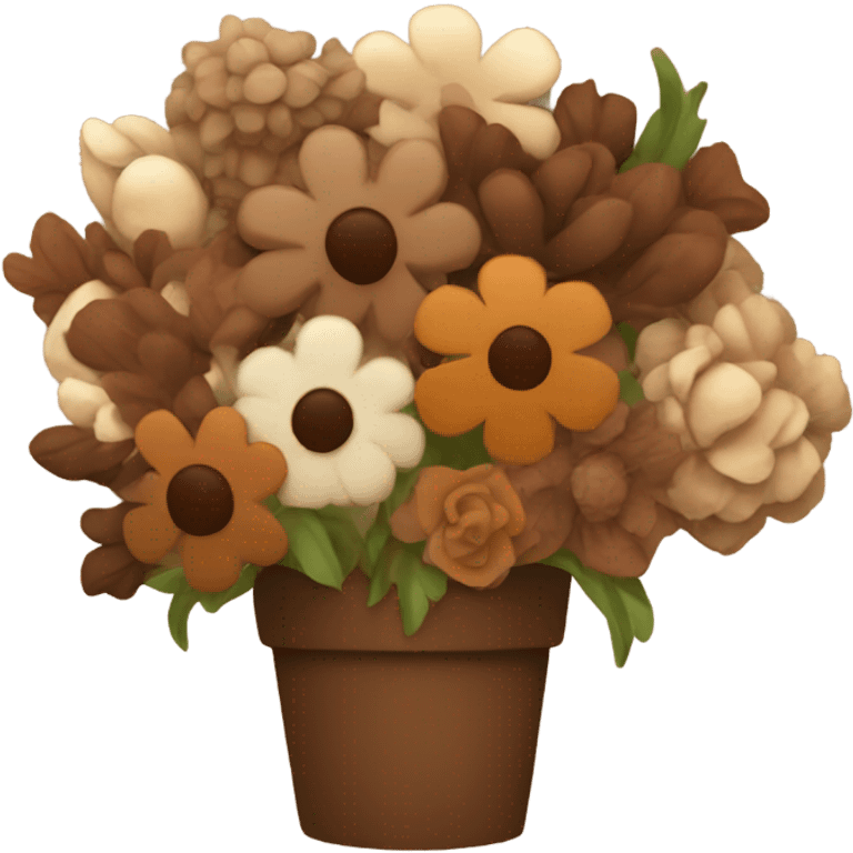 brown bouquet of flowers emoji