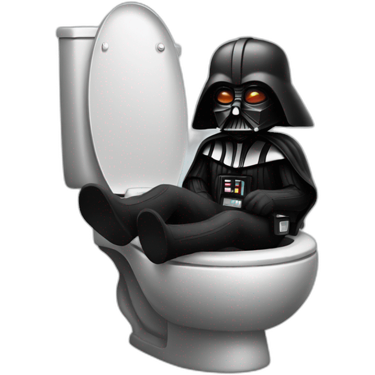 Dark vador seated on toilet emoji