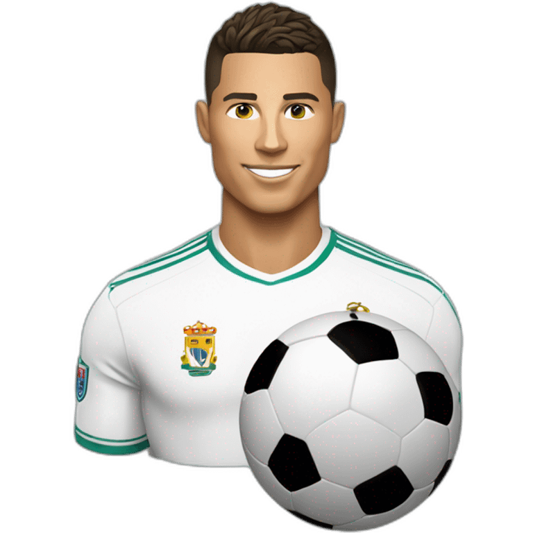 Ronaldo avec un ballon de foot emoji