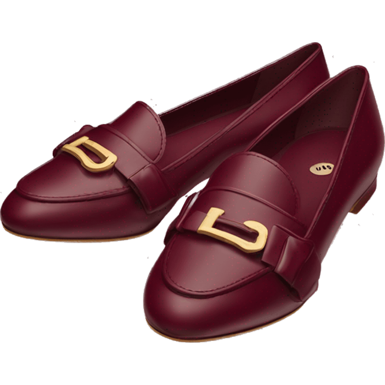 Burgundy miu miu mocassins  emoji